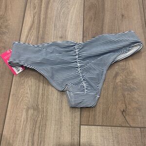 Xhilaration Navy and White Striped Bikini Bottom